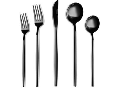Karaca Orion glanzend zwart 30-delig bestekset voor 6 personen