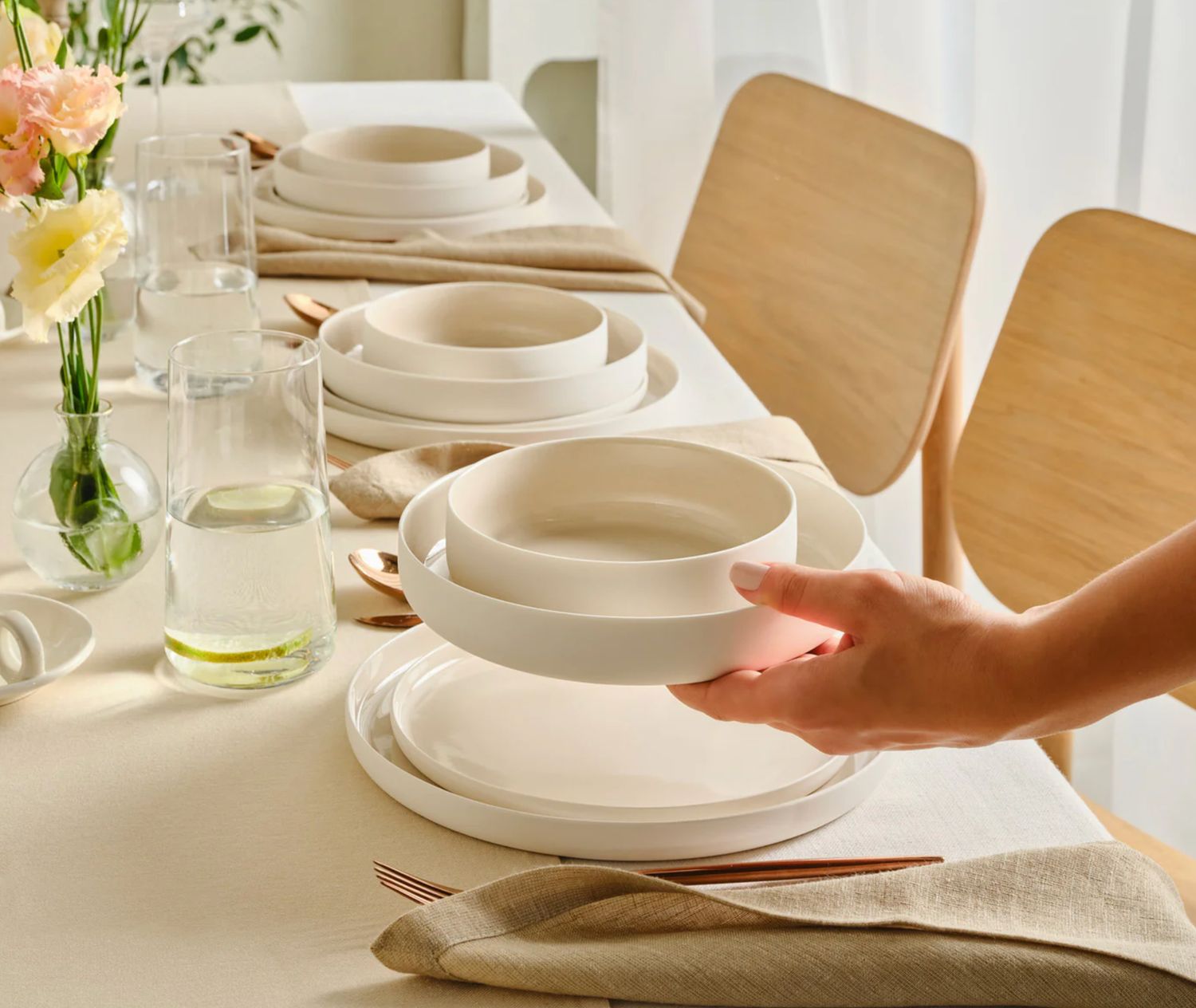 Karaca Earth Collection Finesse 24-delige servies voor 6 personen, beige