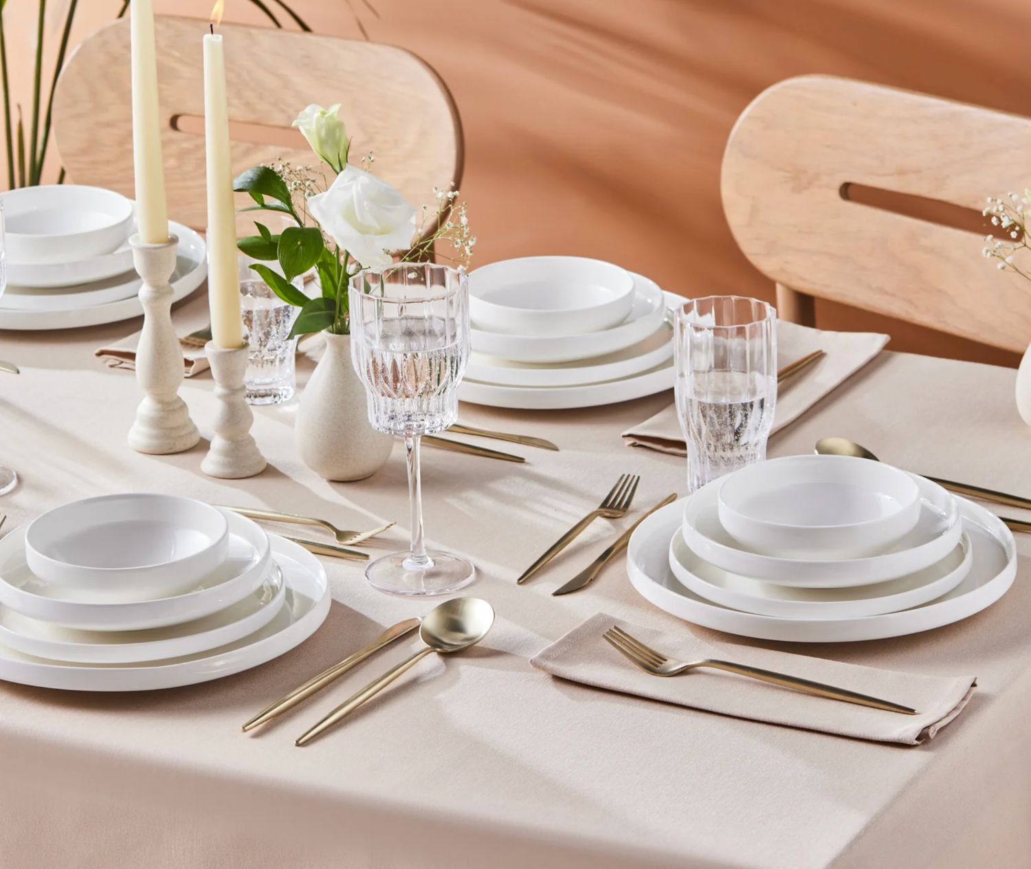 Karaca Streamline New Saturn White 24-delige servies set, 6 personen