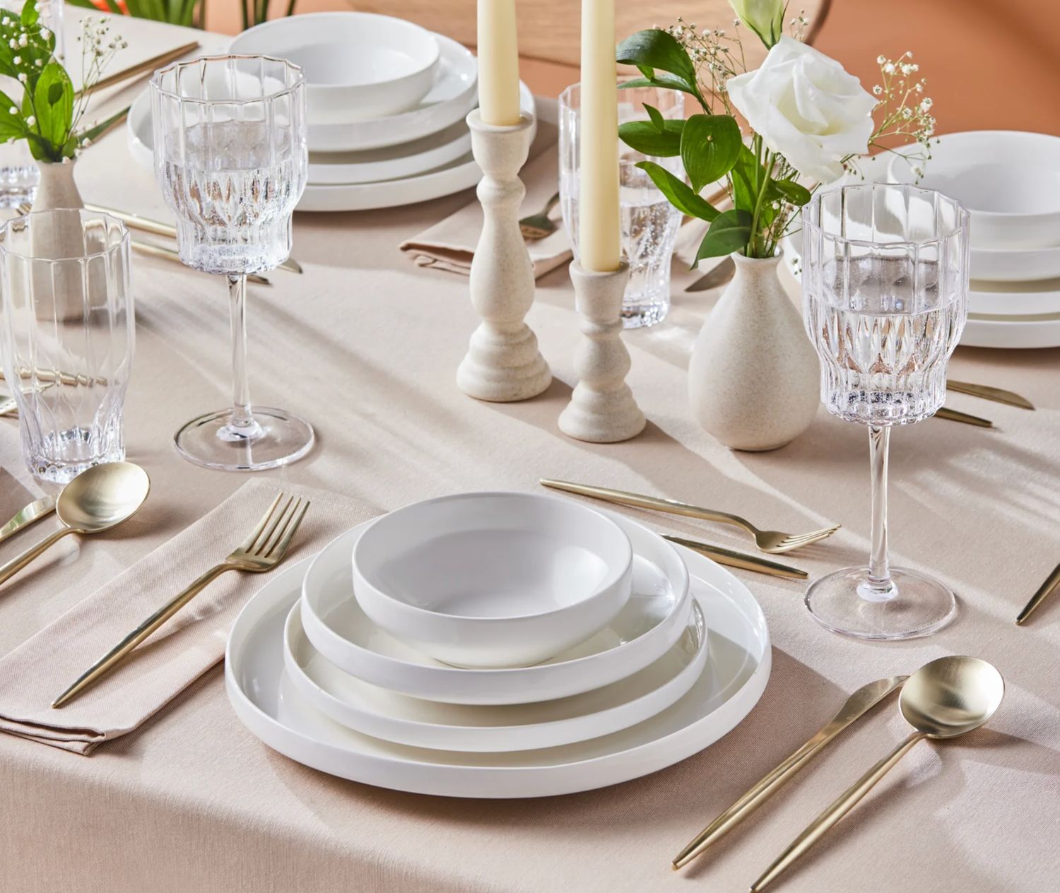 Karaca Streamline New Saturn White 24-delige servies set, 6 personen