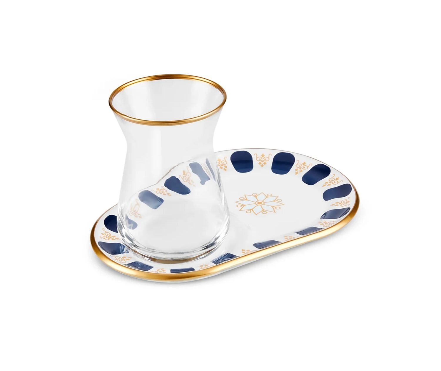 Karaca Belem Navy 12-delige theeglazen set