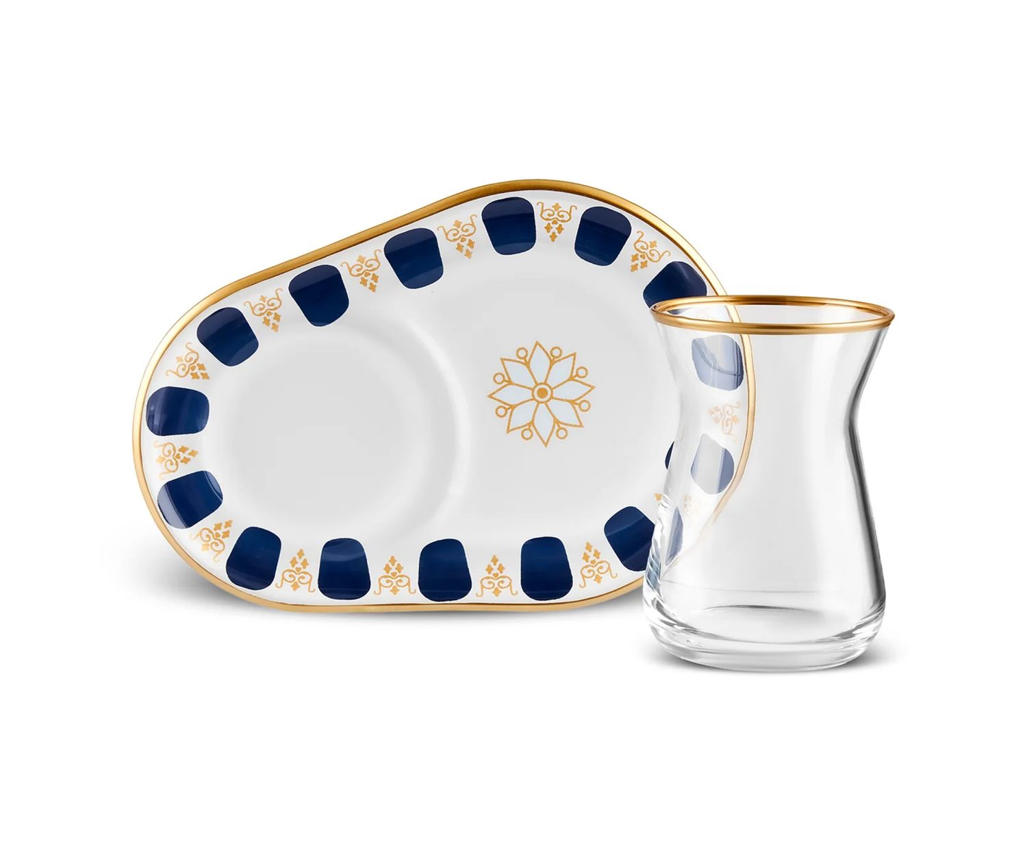 Karaca Belem Navy 12-delige theeglazen set