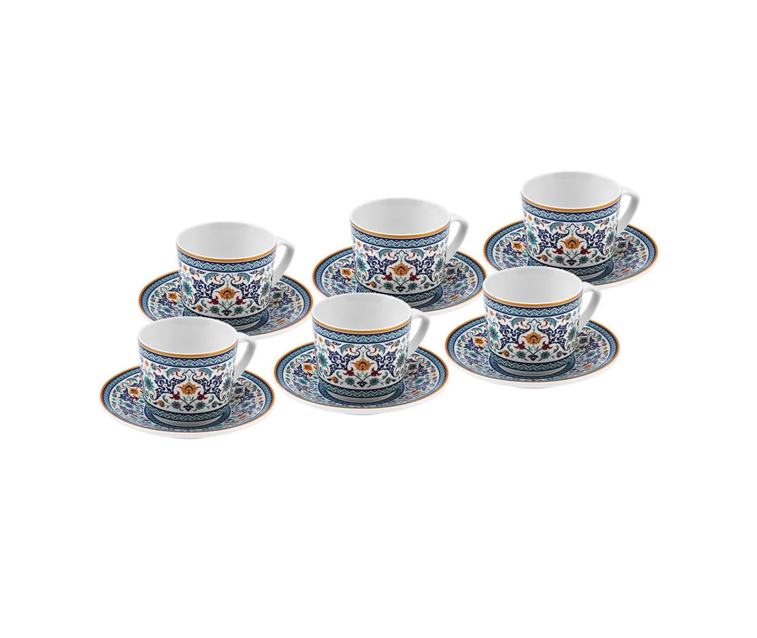 Karaca Beylerbeyi koffiekopjesset voor 6 personen, 80 ml Karaca Beylerbeyi koffiekopjesset voor 6 personen, 80 ml
