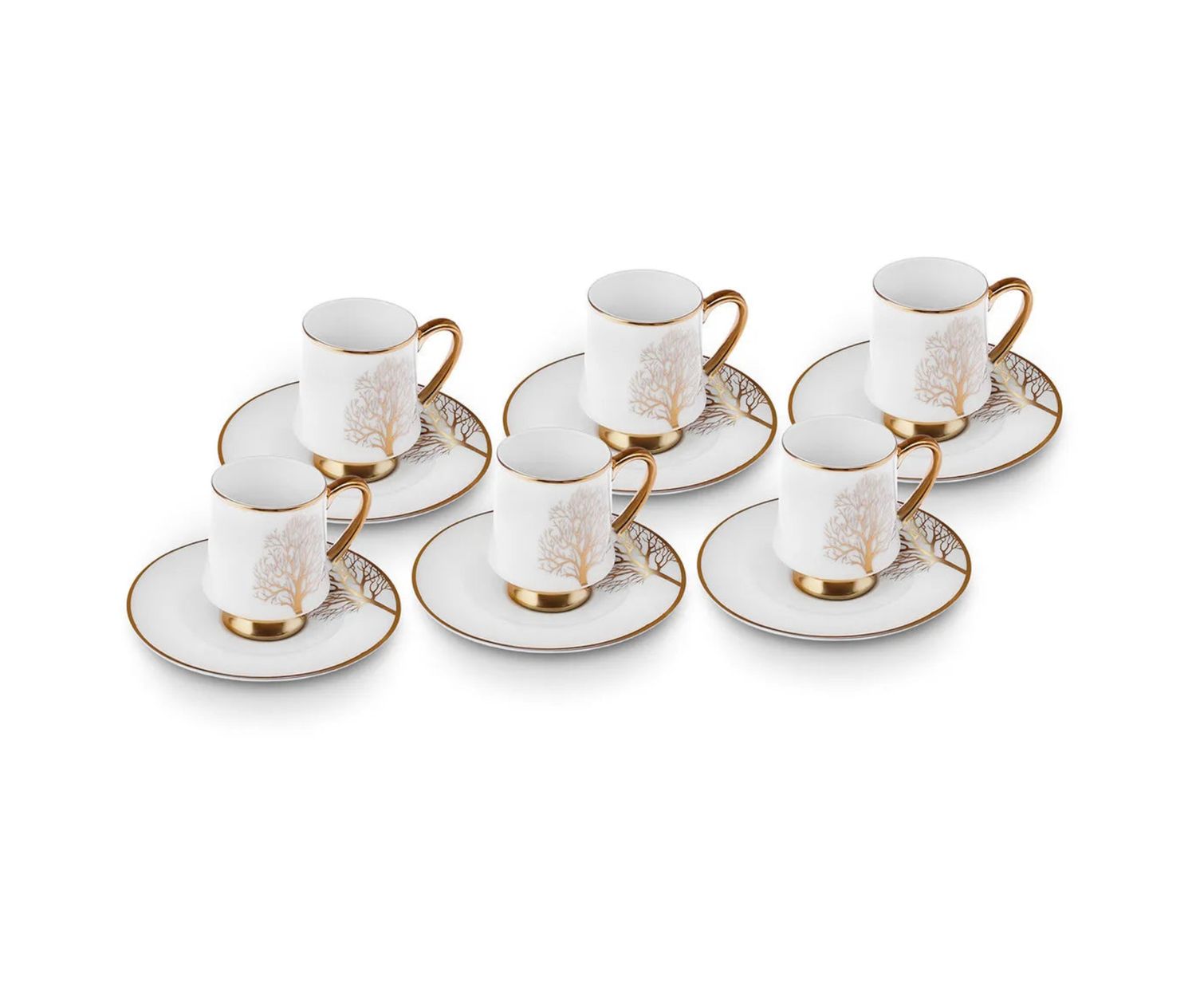 Karaca Afra koffiekopjes voor 6 personen, 90 ml