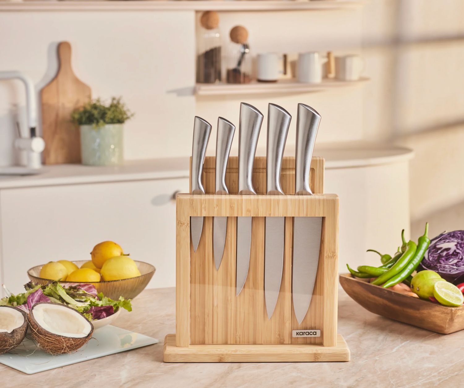 Karaca Vigor 7-delige messenset en snijplank