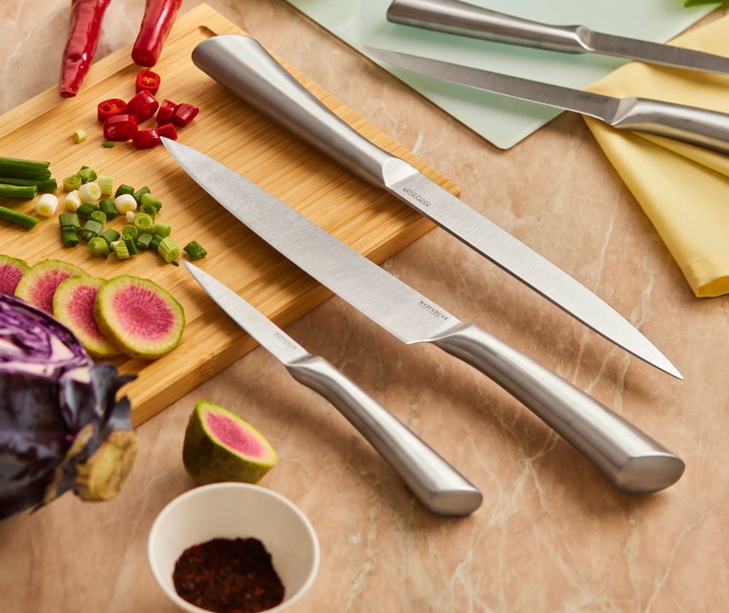 Karaca Vigor 7-delige messenset en snijplank