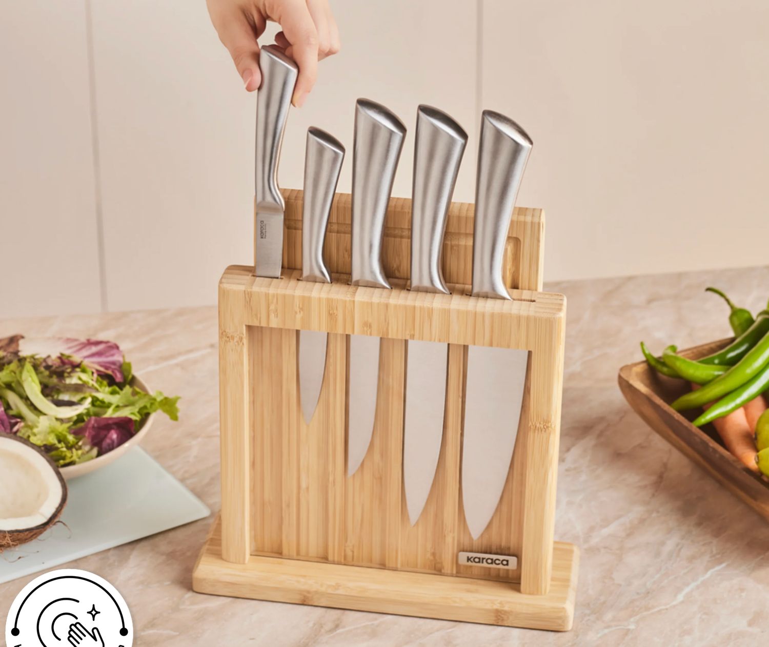 Karaca Vigor 7-delige messenset en snijplank