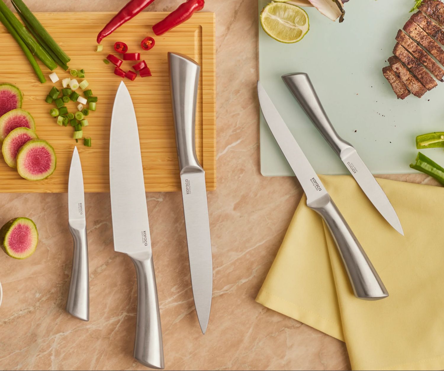 Karaca Vigor 7-delige messenset en snijplank