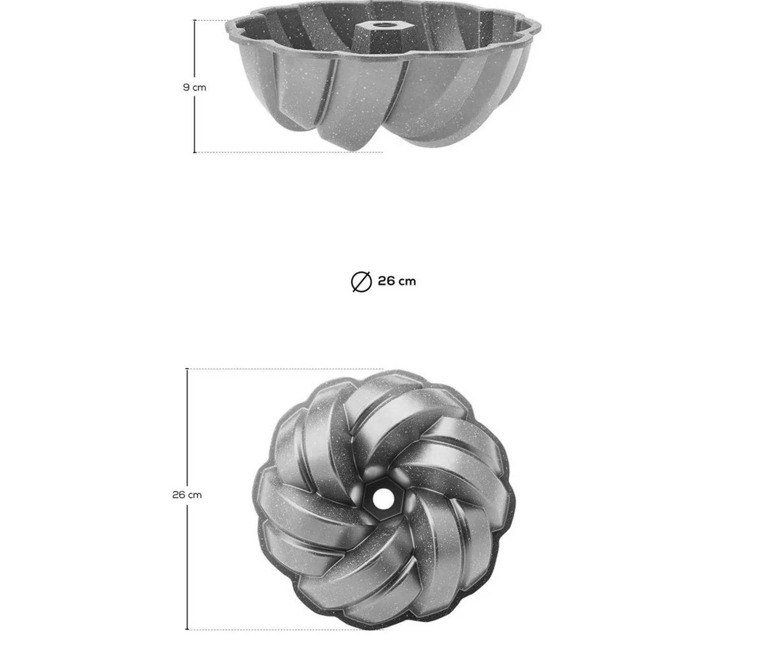 Karaca Cake Pro gegoten aluminium gevlochten cakevorm antraciet 26 cm