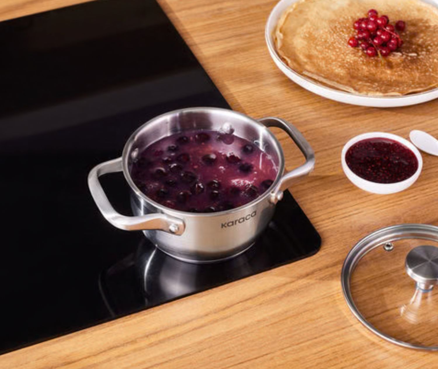 Karaca Elite roestvrijstalen inductie kookpot met deksel, 14 cm, zilver Karaca Elite roestvrijstalen inductie kookpot met deksel, 14 cm, zilver