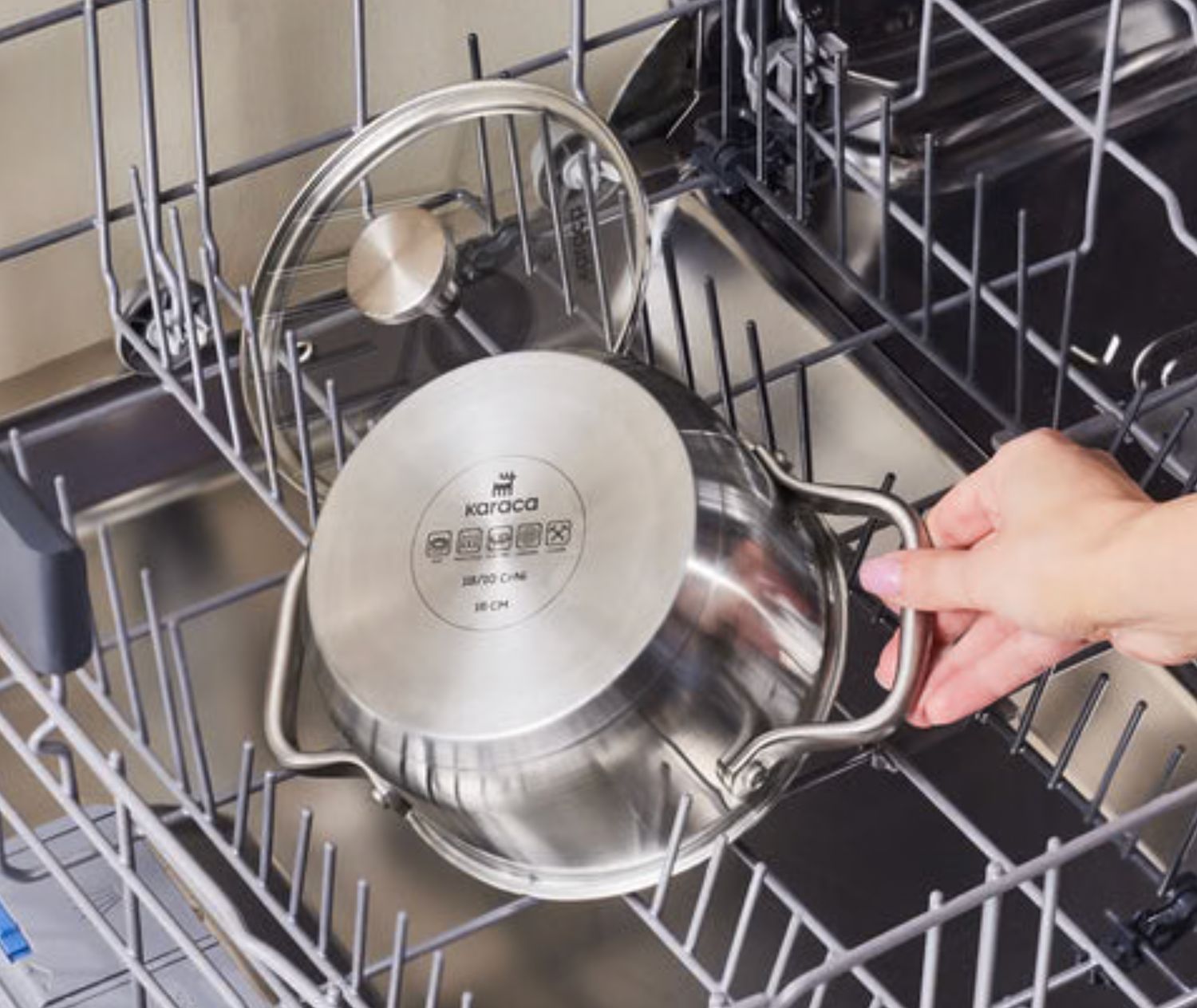 Karaca Elite roestvrijstalen inductie kookpot met deksel, 16 cm, zilver