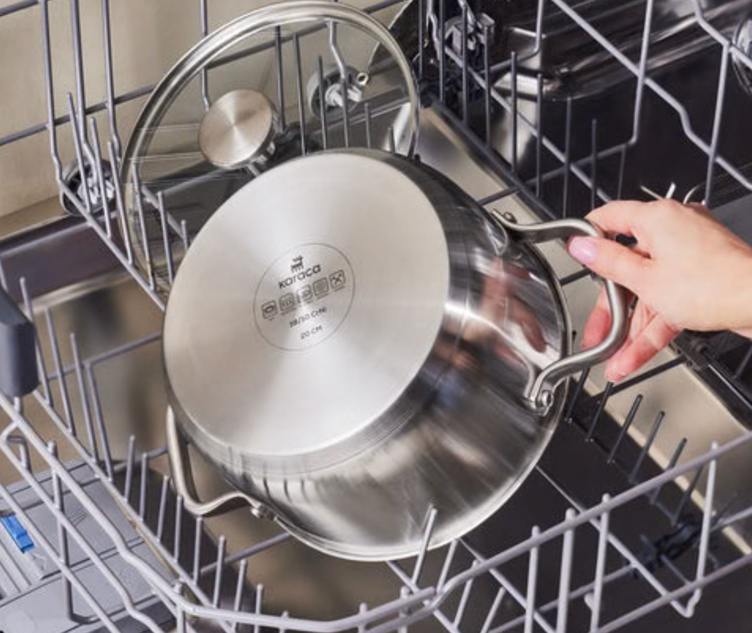 Karaca Elite roestvrijstalen inductie kookpot met deksel, 22 cm, zilver