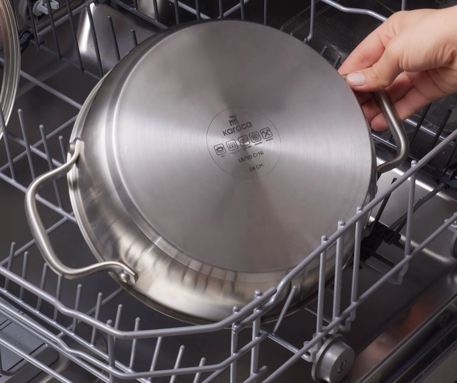 Karaca Elite stalen ondiepe braadpan 24 cm 3 l