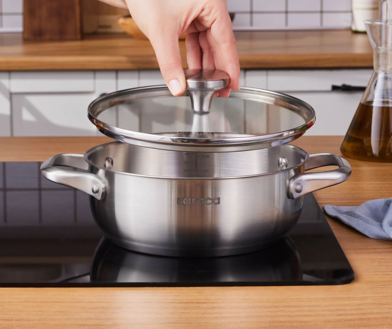 Karaca Elite roestvrijstalen ondiepe pan plat 20 cm