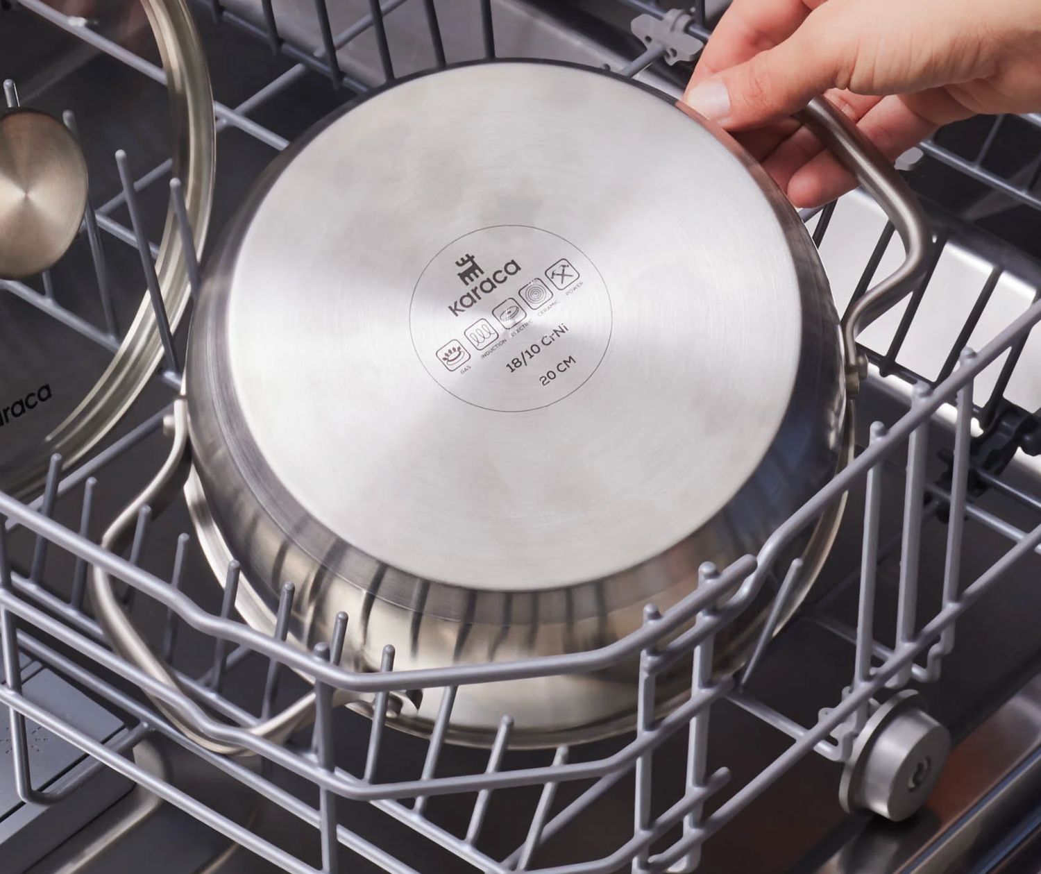 Karaca Elite roestvrijstalen ondiepe pan plat 20 cm