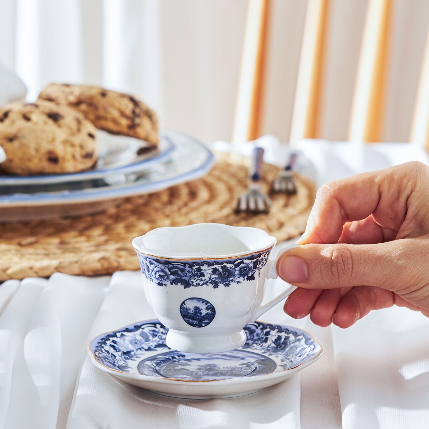 Karaca Blue Odyssey Set van 6 koffiekopjes 80 ml Karaca Blue Odyssey Set van 6 koffiekopjes 80 ml