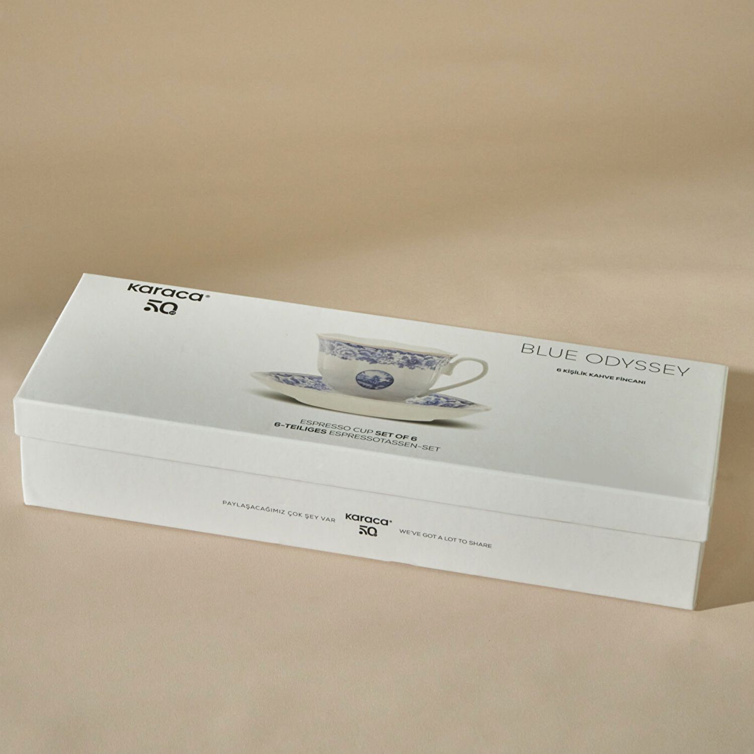 Karaca Blue Odyssey Set van 6 koffiekopjes 80 ml Karaca Blue Odyssey Set van 6 koffiekopjes 80 ml