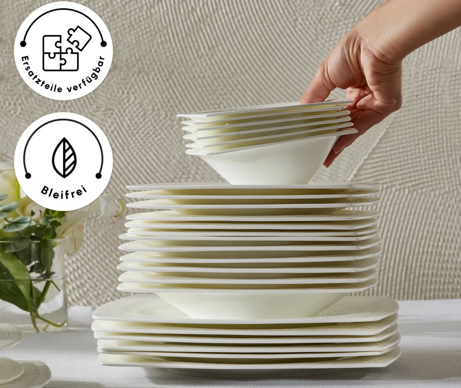 Karaca Fine Pearl Roma 58 Delig 12 Persoons Serviesset