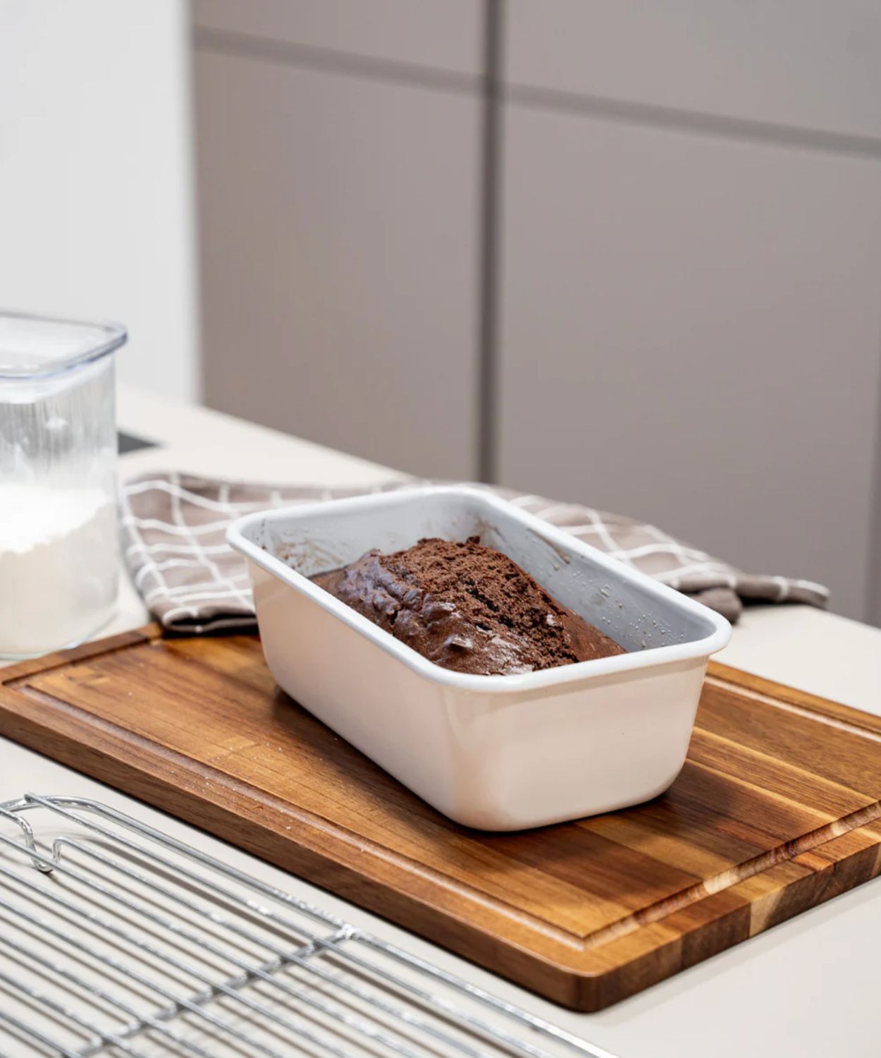 Rechthoekige keramische bakvorm beige – Antiaanbak