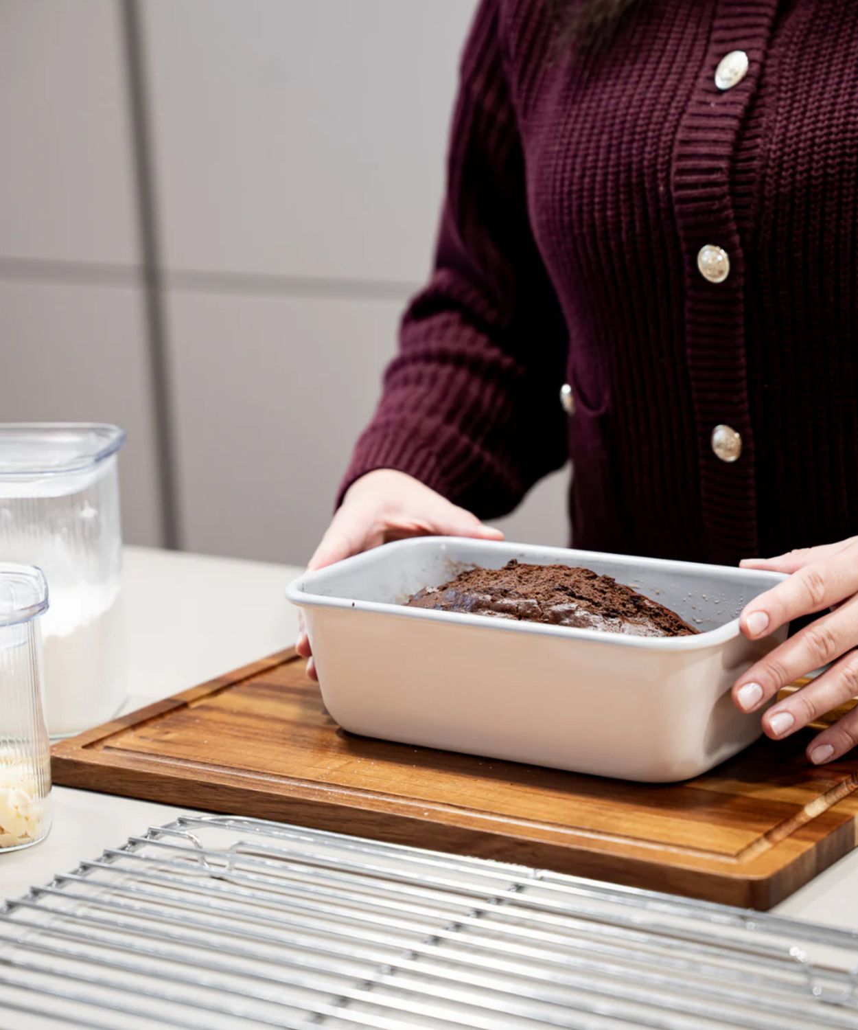 Rechthoekige keramische bakvorm beige – Antiaanbak
