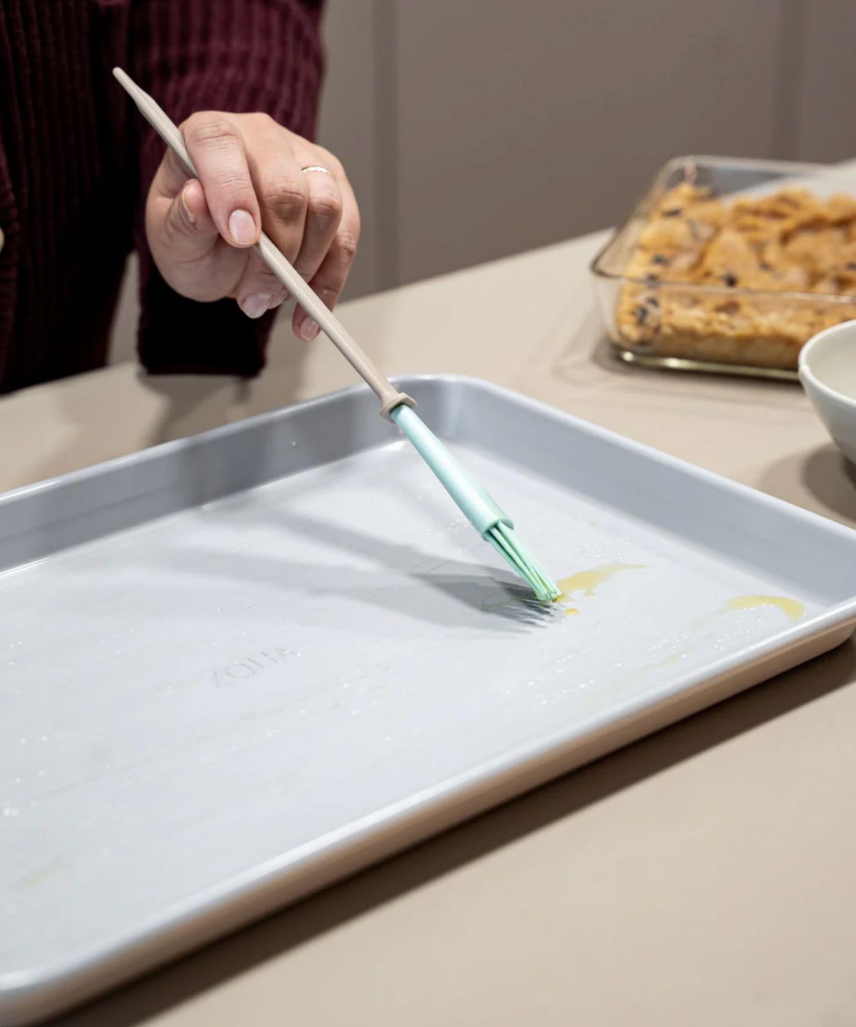 Bakplaat met afkoelrooster beige – keramische antiaanbaklaag