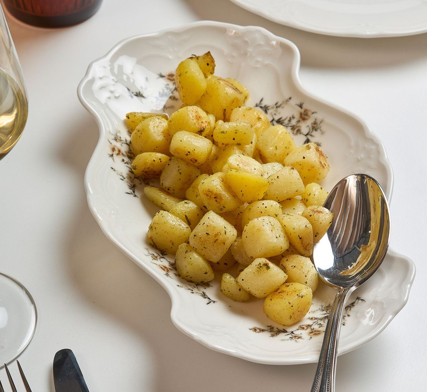 Serveerschaal 26X16CM Bruine Bloem Retro