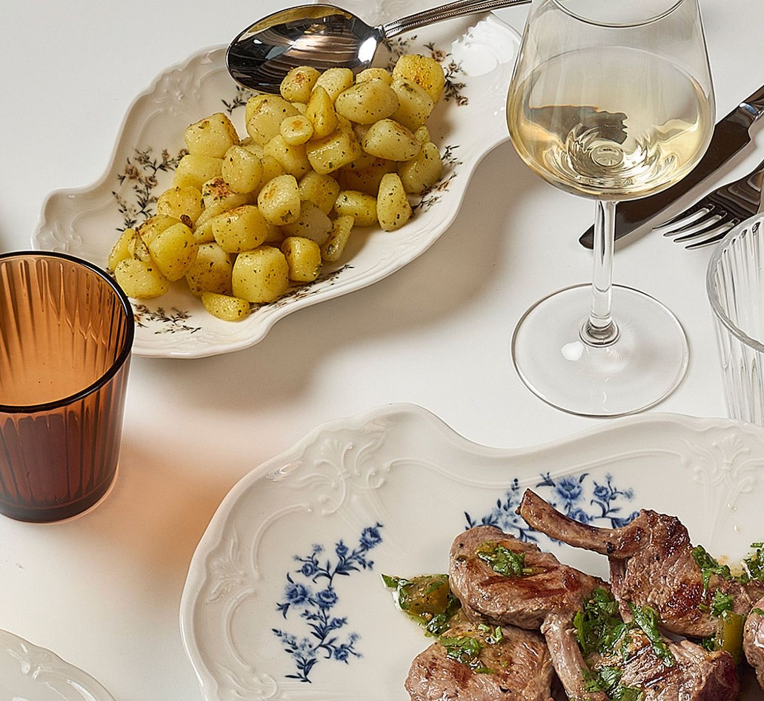 Serveerschaal 26X16CM Bruine Bloem Retro