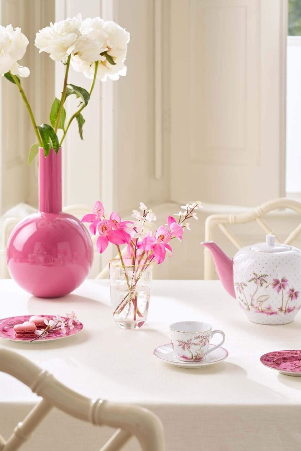 Pip Studio Set/2 Espresso Fincan ve Tabak Jolie Noktalı Altın Pembe