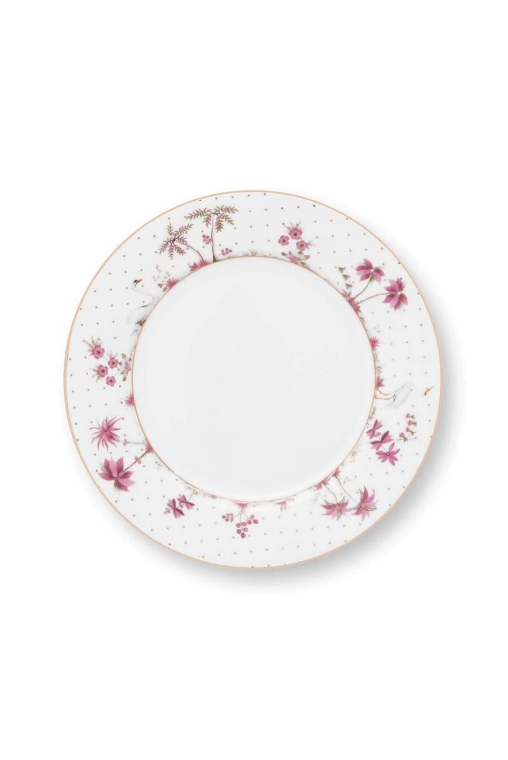 Pip Studio Ontbijtbord Jolie Stippen Goud Roze 21cm