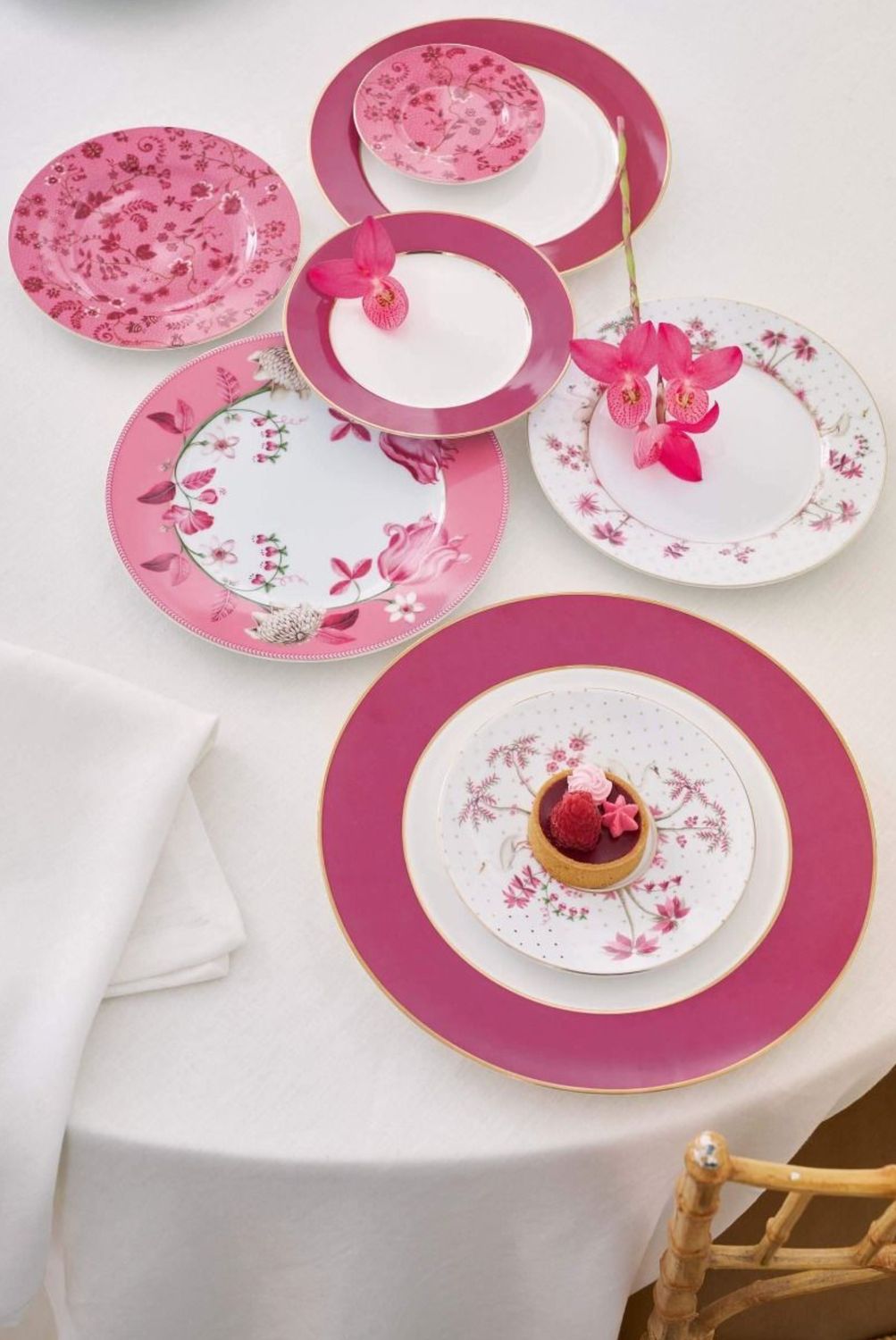 Pip Studio Ontbijtbord Jolie Stippen Goud Roze 21cm