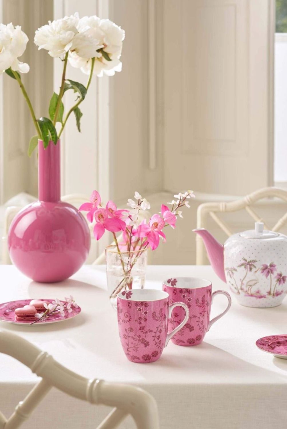 Pip Studio Set/2 Mokken Groot Jolie Bloemen Roze