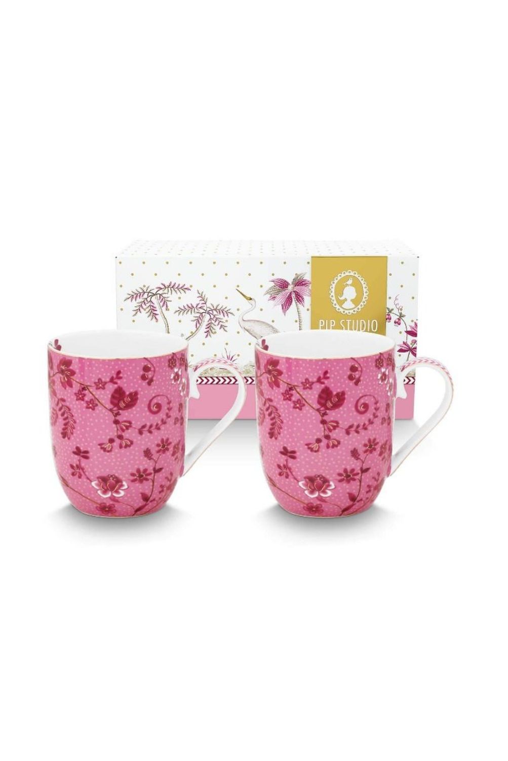 Pip Studio Set/2 Mokken Klein Jolie Bloemen Roze Pip Studio Set/2 Mokken Klein Jolie Bloemen Roze