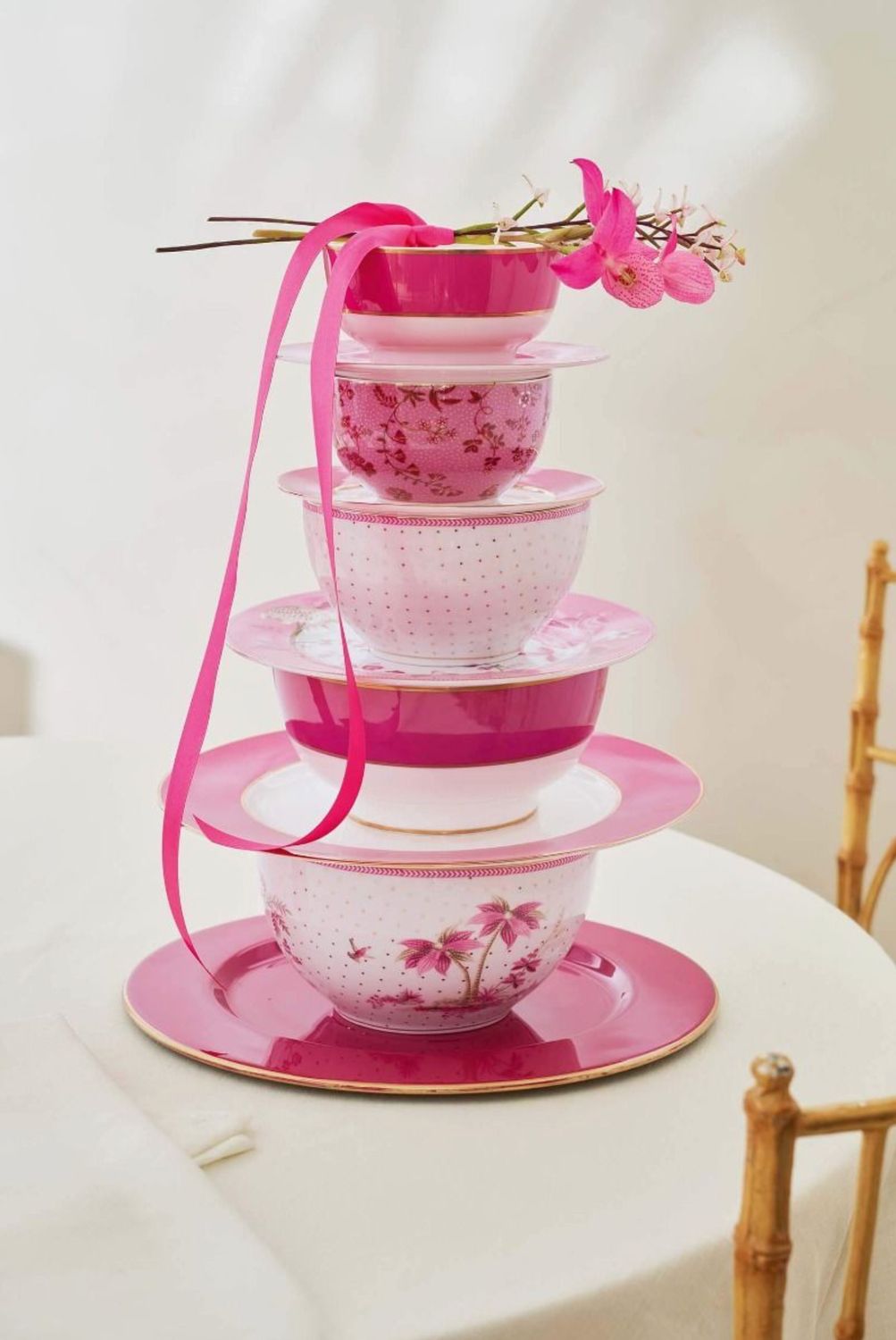 Pip Studio Kom Jolie Stippen Goud Roze 15cm