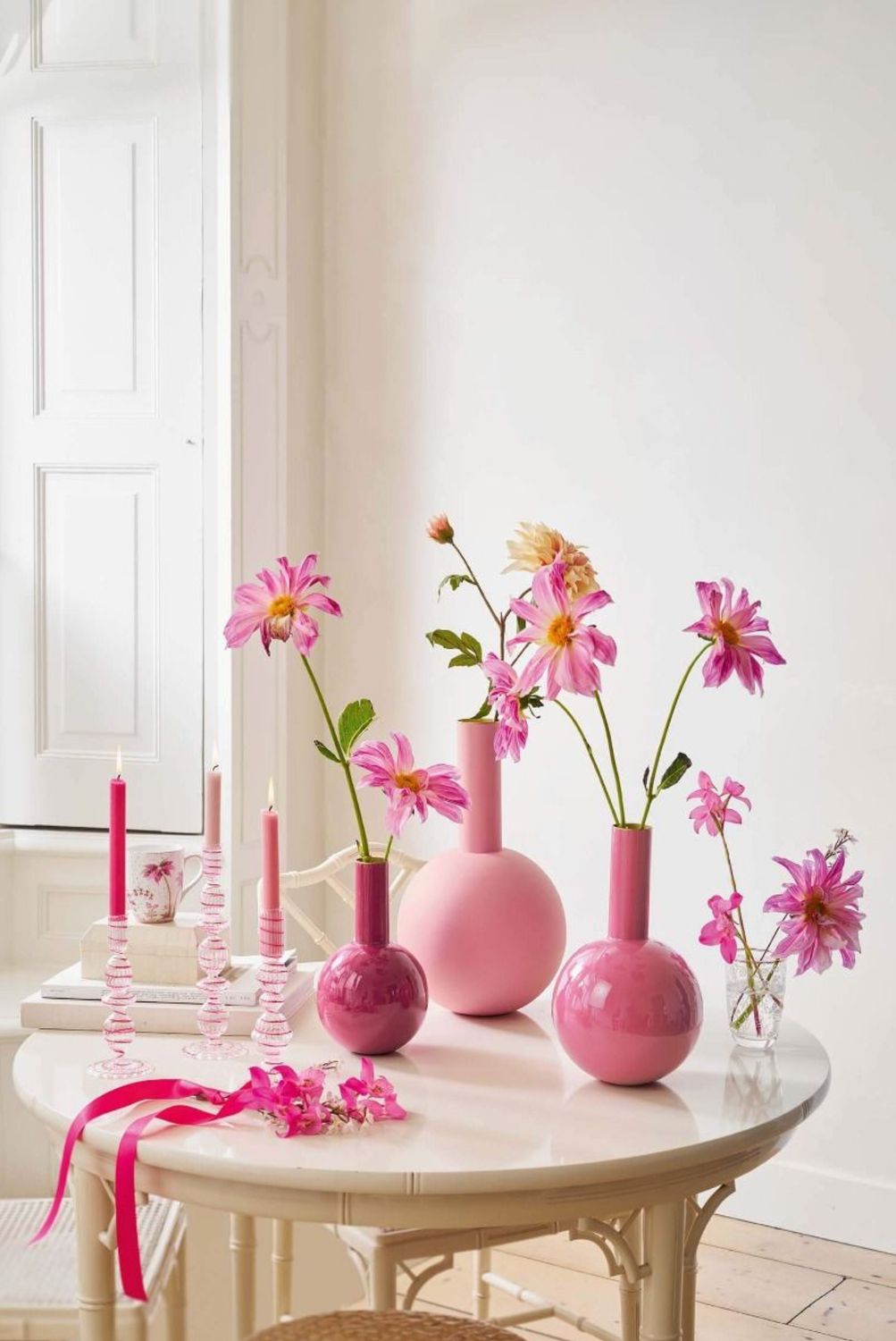 Pip Studio Metal Vazo Büyük Mat Açık Pembe 42 cm