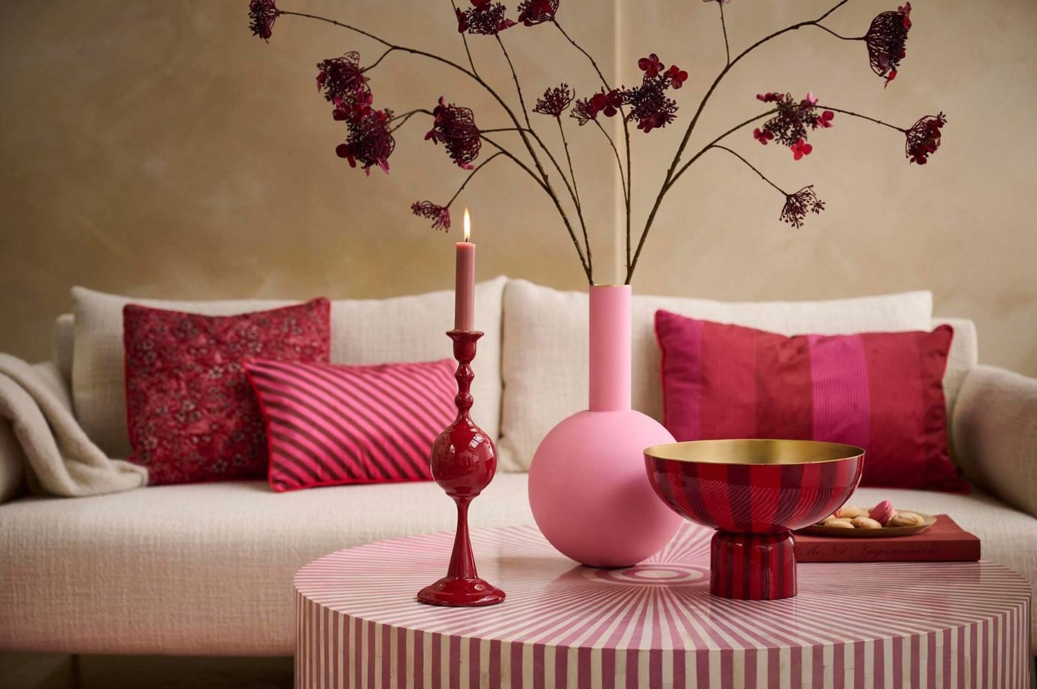 Pip Studio Metal Vazo Büyük Mat Açık Pembe 42 cm