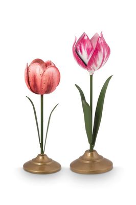 Pip Studio Set/2 Tulip Candlesticks Metal Pink