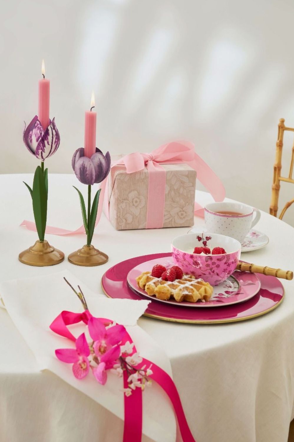 Pip Studio Set/2 Lale Şamdan Metal Lila