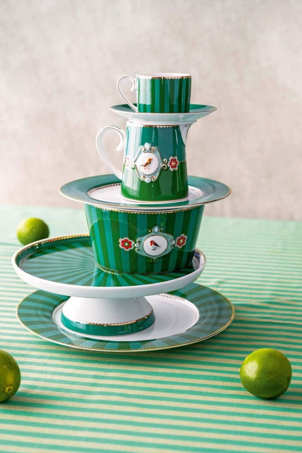 Pip Studio Love Birds Cake Stand Small Green