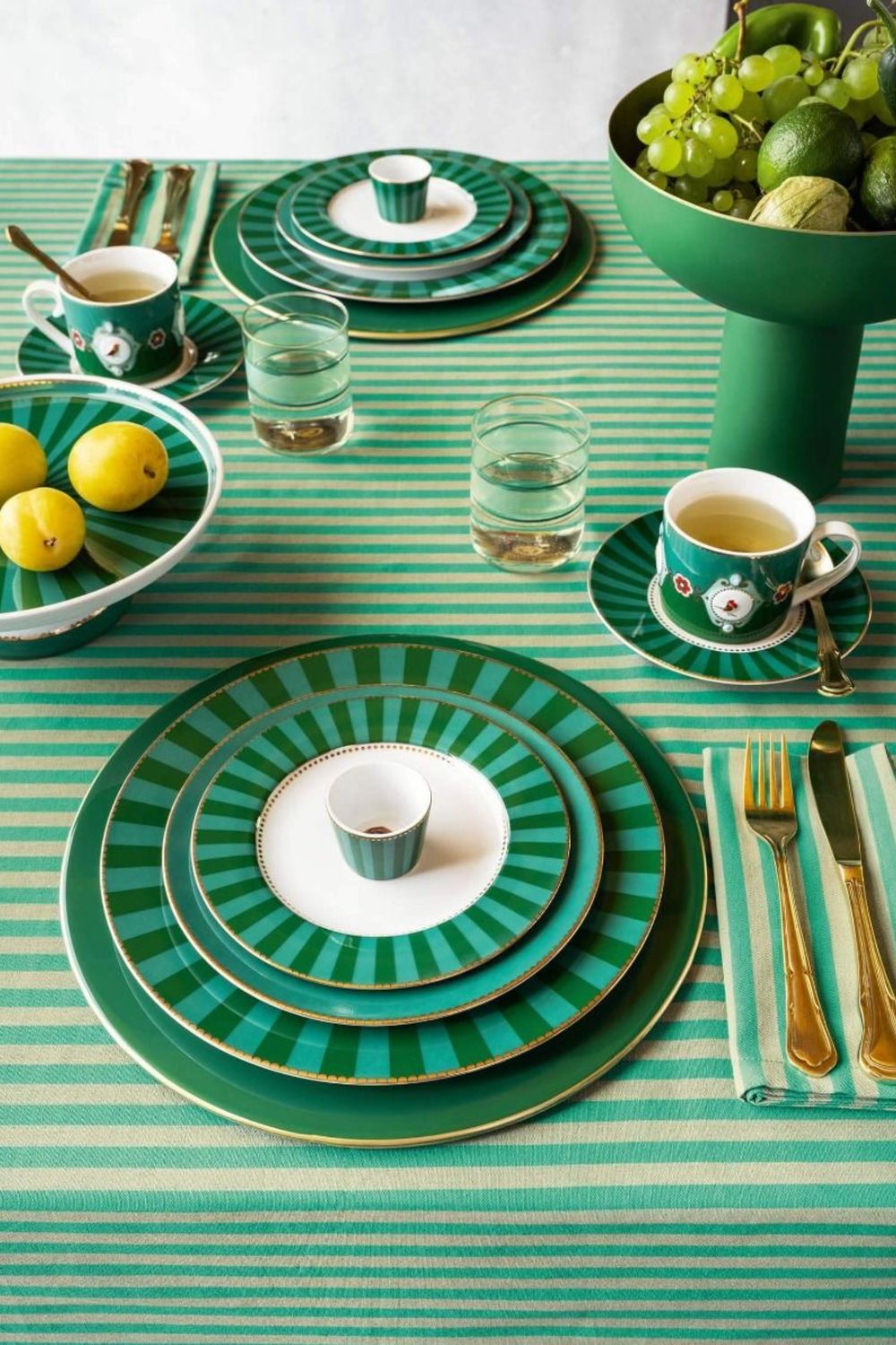 Pip Studio Love Birds Cappuccino Kop & Schotel Groen