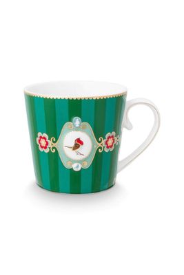 Pip Studio Love Birds Büyük Çizgili Yeşil Kupa