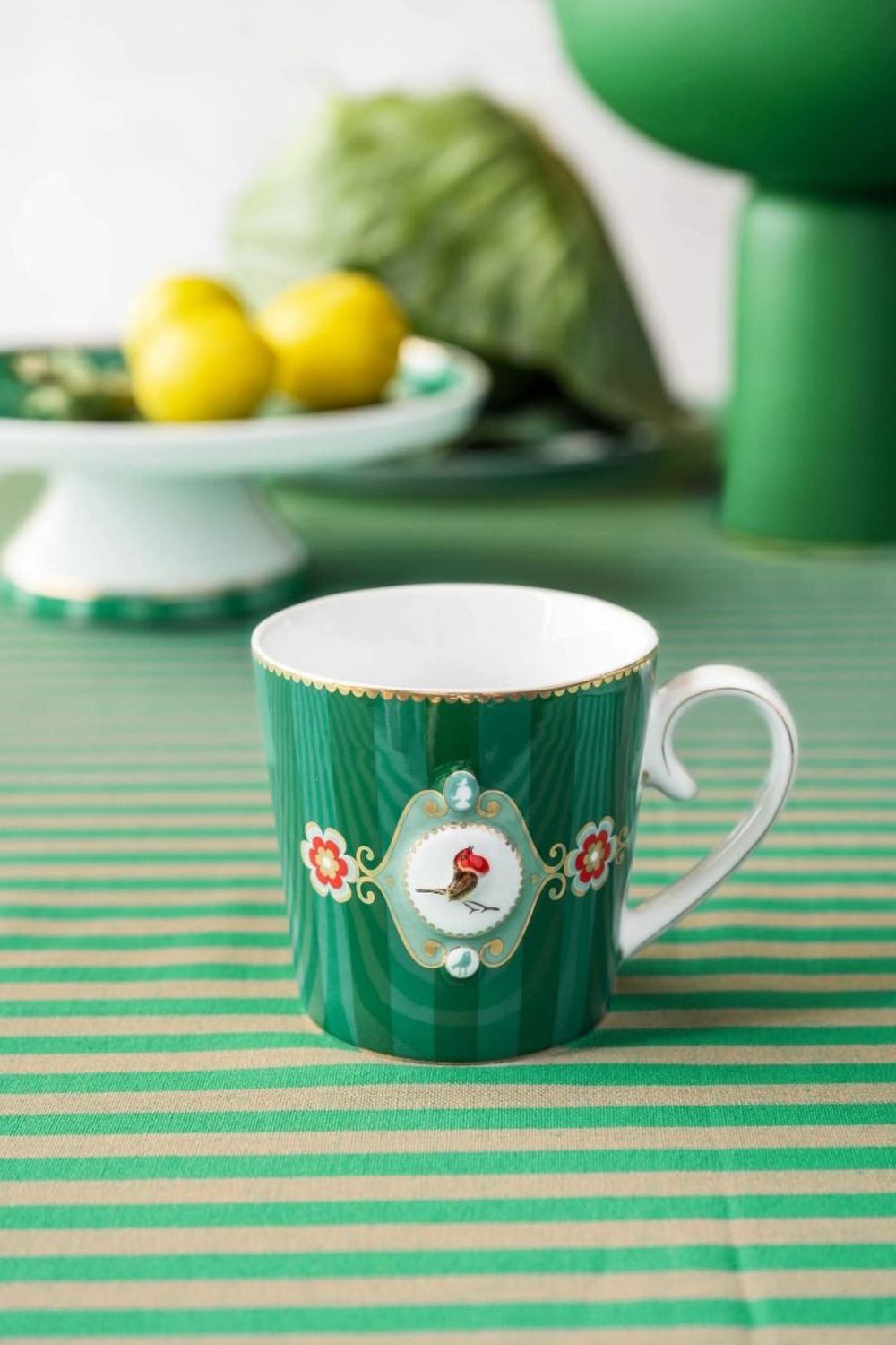 Pip Studio Love Birds Mok Groot Strepen Groen