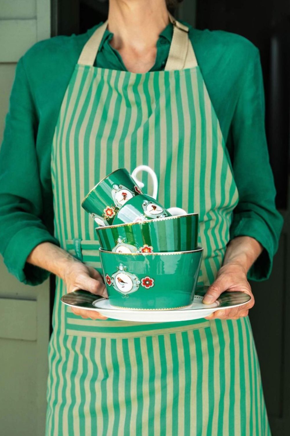 Pip Studio Love Birds Mok Groot Groen Duo