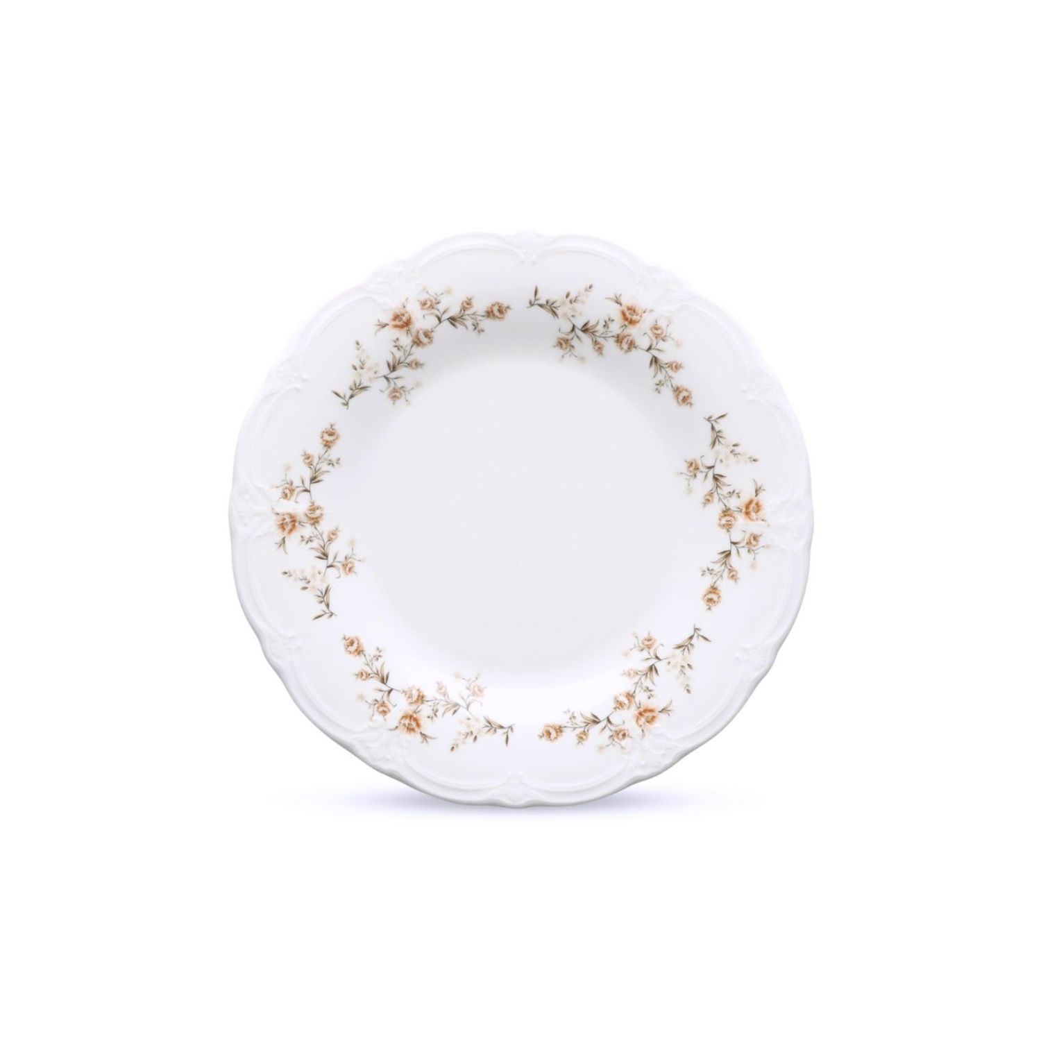 Retro Bruine Bloem 24-delig serviesset voor 6 personen