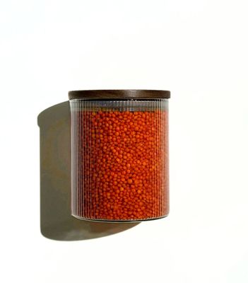 Voorraadpotten Stripe acacia deksel set van 2/ 750 ml