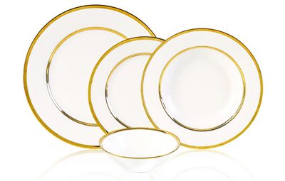 Bambum Vibe 24-delig porseleinen servies met een goude rand
