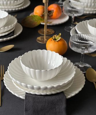 Lotus 24-delige serviesset voor 6 personen | wit