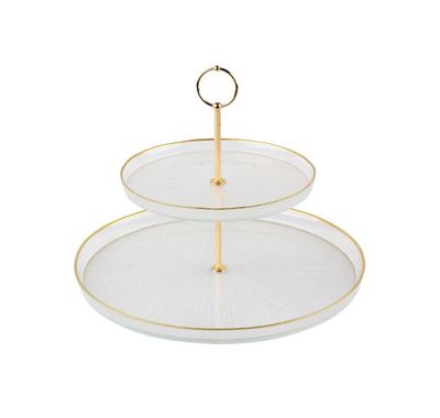 Rexy Etagere 2-Laags | 21 - 32 CM Transparant-Goud