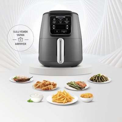 Karaca Air Cook XL 2 in 1 sprekende airfryer Space Grijs Karaca Air Cook XL 2 in 1 sprekende airfryer Space Grijs