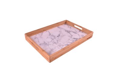 Bambum Marbella Marmeren Dienblad met Patroon Wit Medium