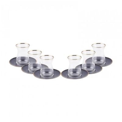 Karaca Retro Antraciet Theeset Voor 6 Personen